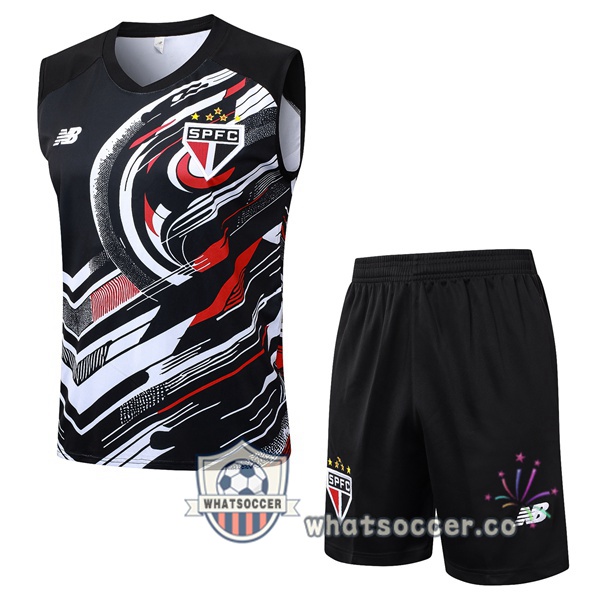 Sao Paulo FC Soccer Vest + Shorts Black 2025-2026