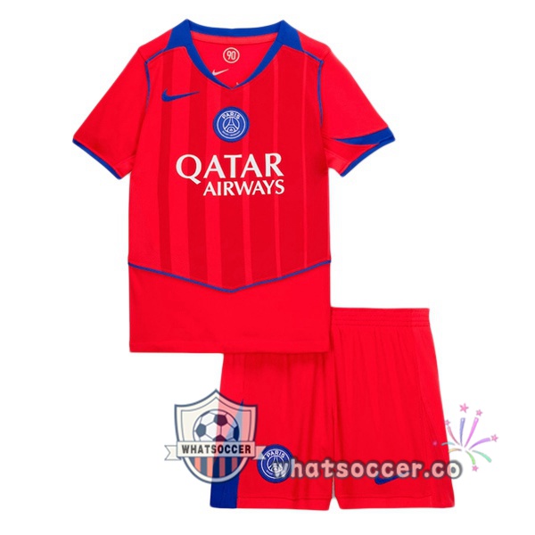 Paris PSG Kids Third Soccer Jerseys Red 2025-2026