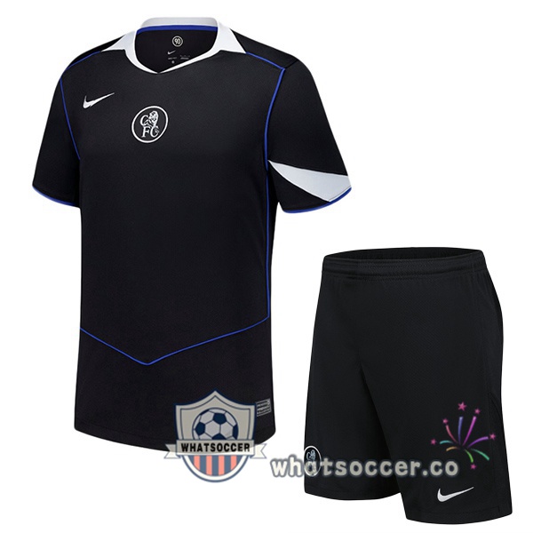 FC Chelsea Kids Third Soccer Jerseys Black 2025-2026
