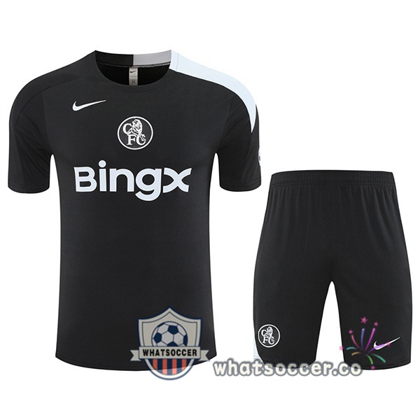 FC Chelsea Training T-Shirts + Shorts Black 2025-2026