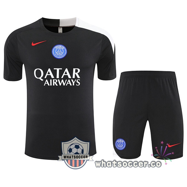 Paris PSG Training T-Shirts + Shorts Black 2025-2026