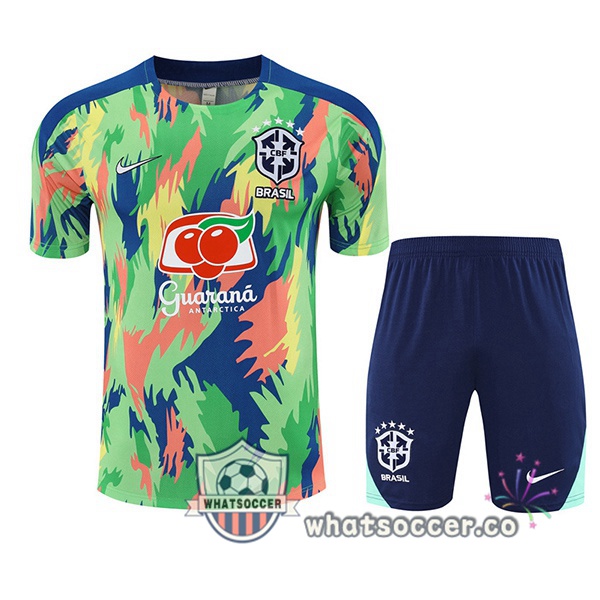 Brazil Training T-Shirts + Shorts Green 2025-2026