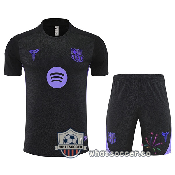 FC Barcelona Training T-Shirts + Shorts Black 2025-2026