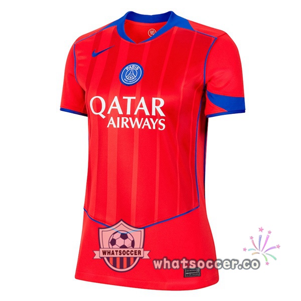 Paris PSG Women Third Soccer Jerseys Red 2025-2026