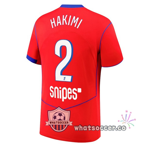 Paris PSG (Hakimi 2) Third Soccer Jerseys Red 2025-2026