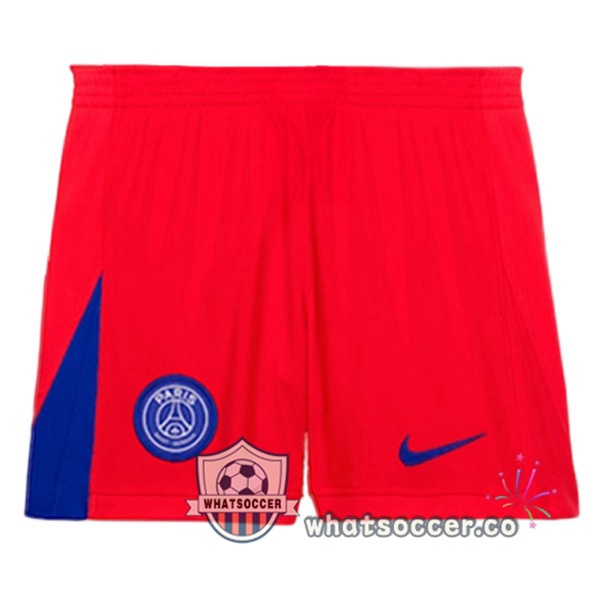 Paris PSG Third Soccer Shorts Red 2025-2026