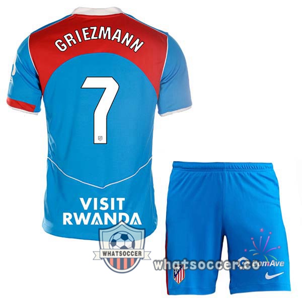 Atletico Madrid (GRIEZMANN 7) Kids Third Soccer Jerseys Blue 2025-2026
