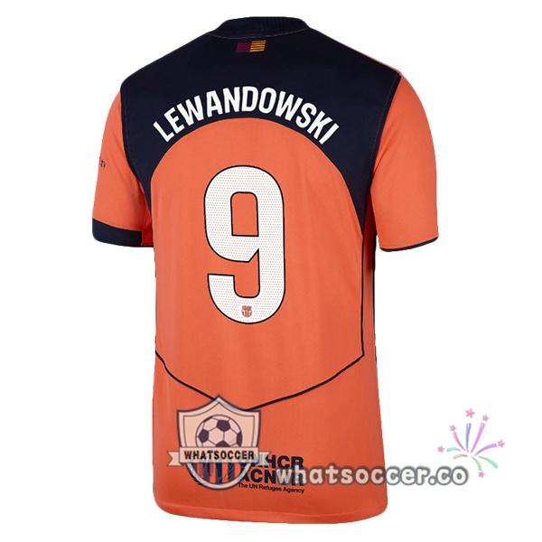 FC Barcelona (LEWANDOWSKI 9) Third Soccer Jerseys Red 2025-2026