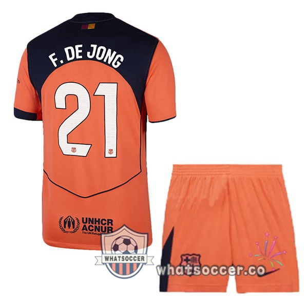 FC Barcelona (F. DE JONG 21) Kids Third Soccer Jerseys Red 2025-2026