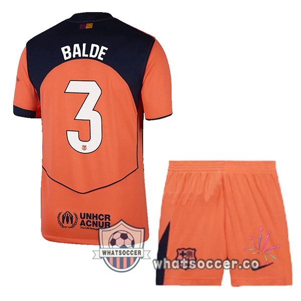 FC Barcelona (BALDE 3) Kids Third Soccer Jerseys Red 2025-2026