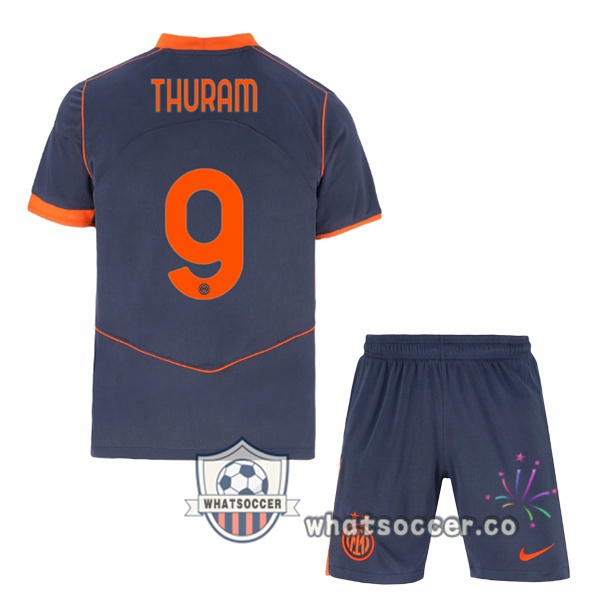 Inter Milan (THURAM 9) Kids Third Soccer Jerseys Gray 2025-2026