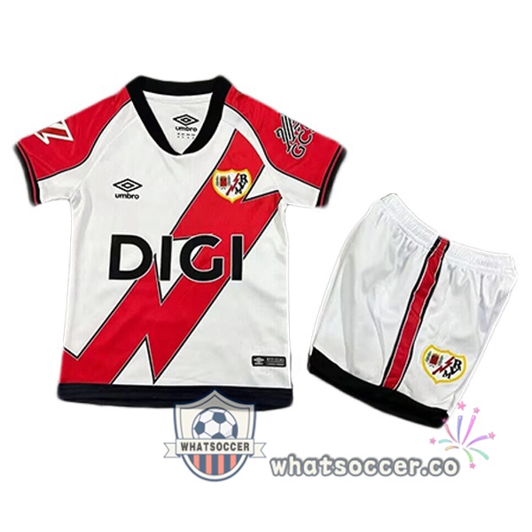 Rayo Vallecano Kids Home Soccer Jerseys Red White 2025-2026