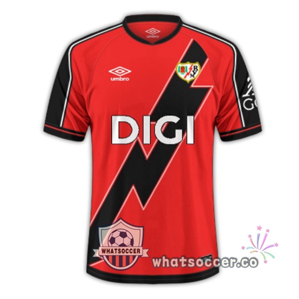 Rayo Vallecano Away Soccer Jerseys Red Black 2025-2026