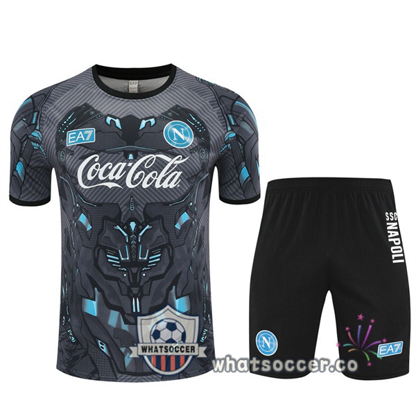 SSC Napoli Training T-Shirts + Shorts Black 2025-2026