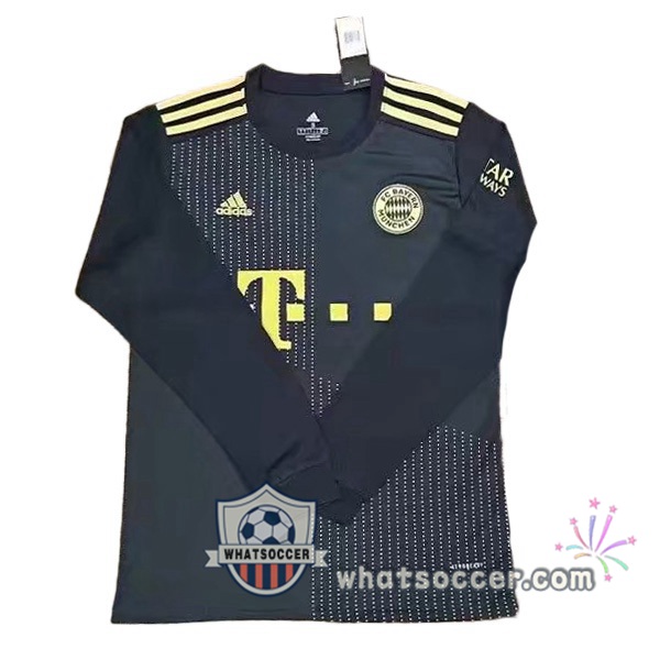 Bayern Munich Away Long Sleeve Black Soccer Jerseys 2021-2022