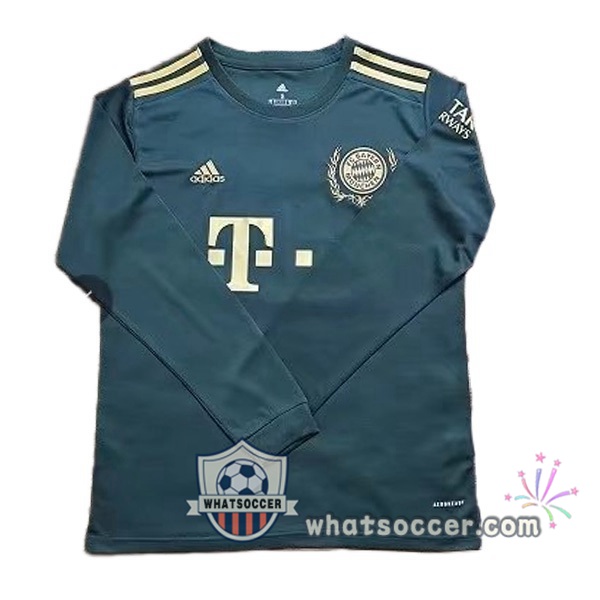 Bayern Munich Special Edition Long Sleeve Green Soccer Jerseys 2021-2022