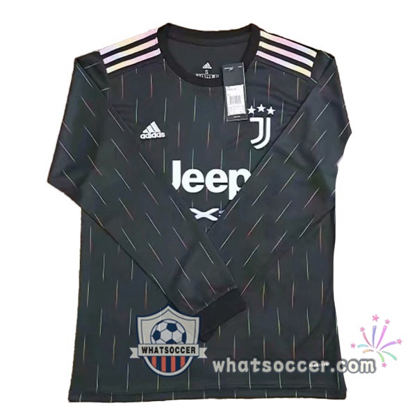 Juventus Away Long Sleeve Black Soccer Jerseys 2021-2022
