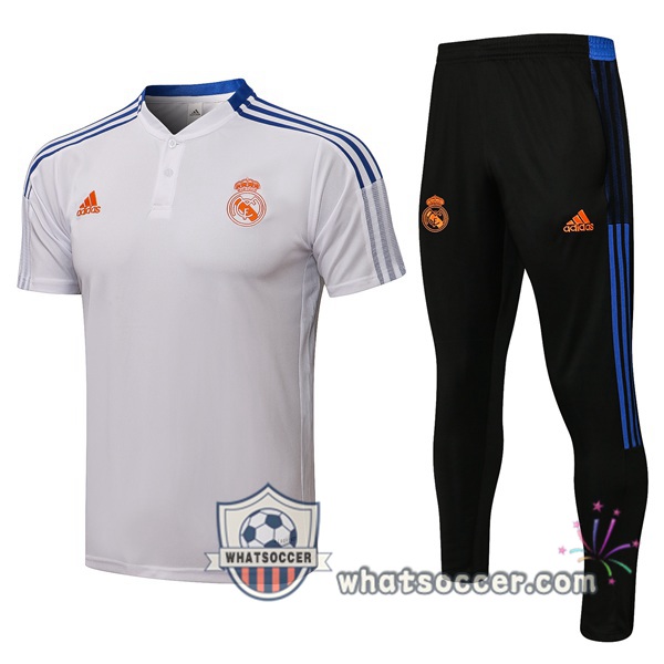 Training Polo Real Madrid + Pants White 2021-2022