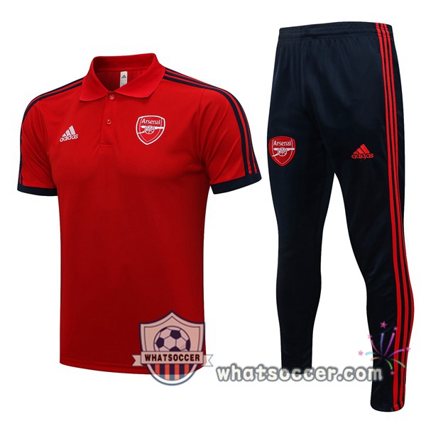 Training Polo Arsenal + Pants Red 2021-2022