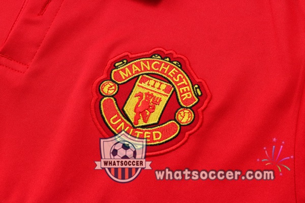Training Polo Manchester United + Pants Red White 2021-2022