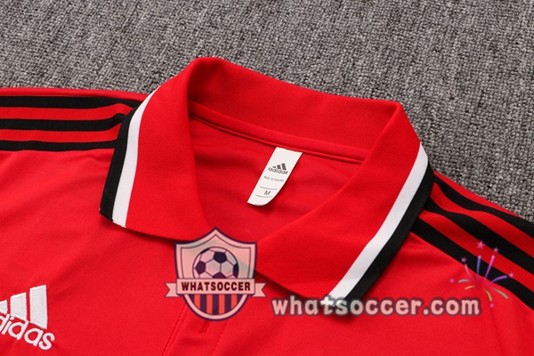 Training Polo Manchester United + Pants Red White 2021-2022