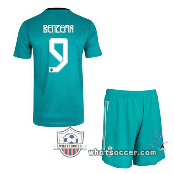 Real Madrid (Benzema 9) Kids Third Soccer Jerseys 2021-2022