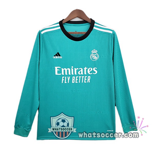 Real Madrid Third Long Sleeve Green Soccer Jerseys 2021-2022