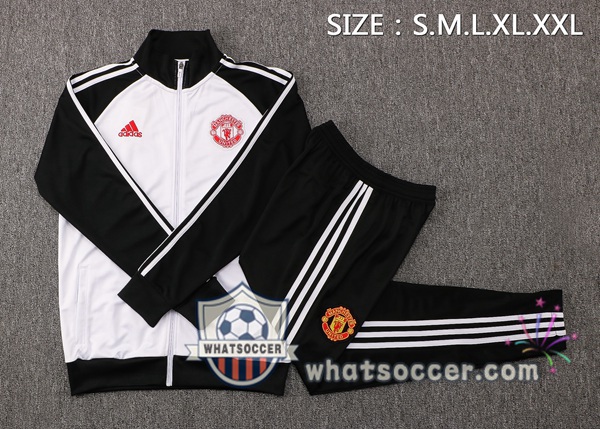 Manchester United White Black Training Jacket 2021-2022