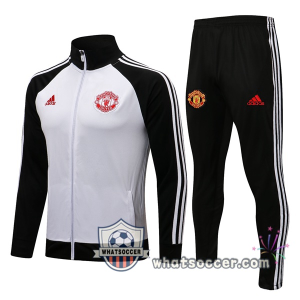 Manchester United White Black Training Jacket 2021-2022
