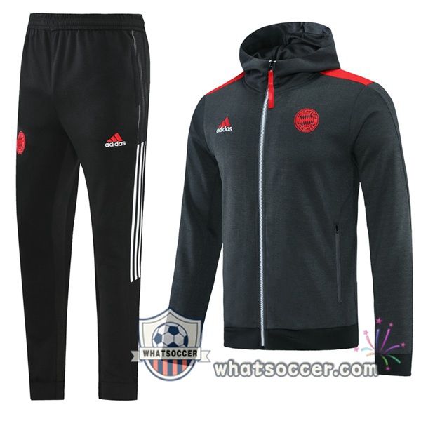 Bayern Munich Gray Hooded Jacket 2021-2022