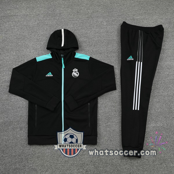 Real Madrid Black Hooded Jacket 2021-2022