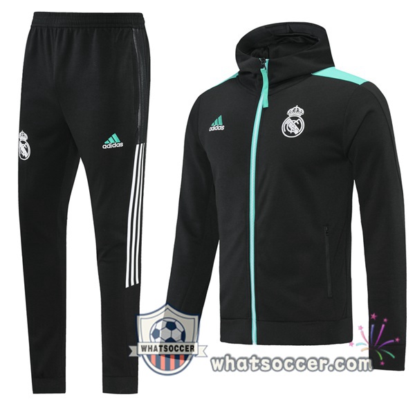 Real Madrid Black Hooded Jacket 2021-2022