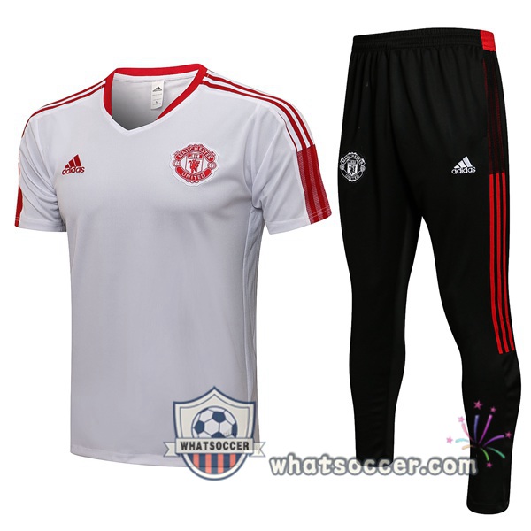 Manchester United Training T-Shirt + Pants White 2021-2022