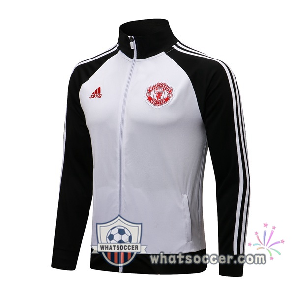Manchester United White Black Soccer Jacket 2021-2022