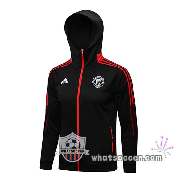 Manchester United Black Hooded Jacket 2021-2022
