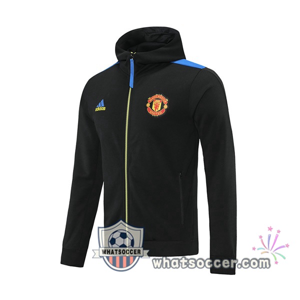 Manchester United Black Hooded Jacket 2021-2022