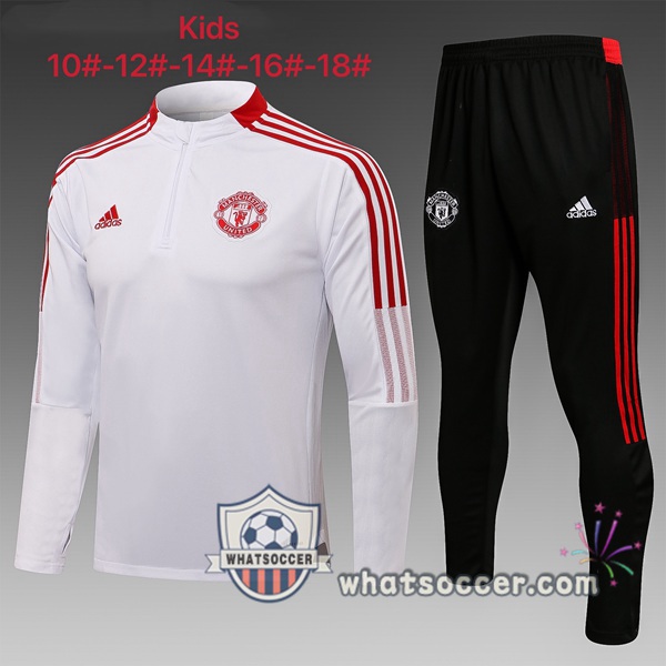 Manchester United Kids White Tracksuit 2021-2022