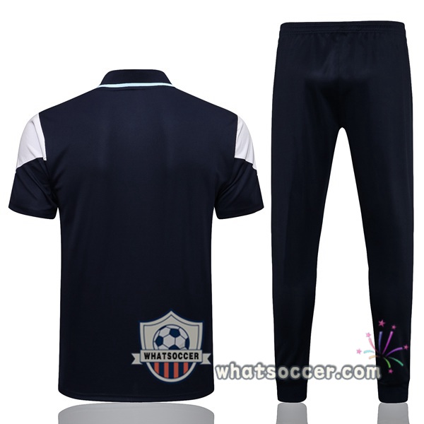 Training Polo Manchester City + Pants Blue Royal 2021-2022