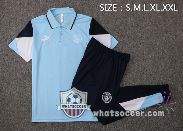 Training Polo Manchester City + Pants Blue 2021-2022
