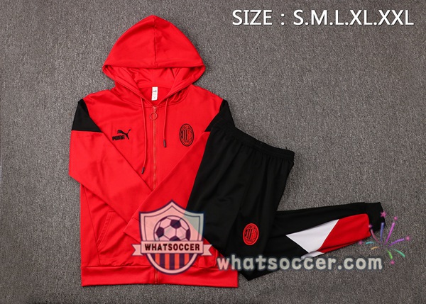 AC Milan Red Hooded Jacket 2021-2022