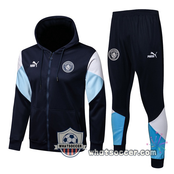 Manchester City Blue Royal Hooded Jacket 2021-2022