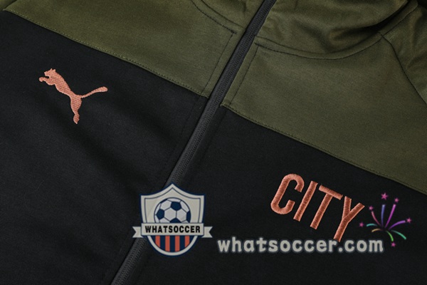 Manchester City Green Black Hooded Jacket 2021-2022