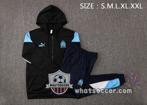 Marseille OM Black Hooded Jacket 2021-2022