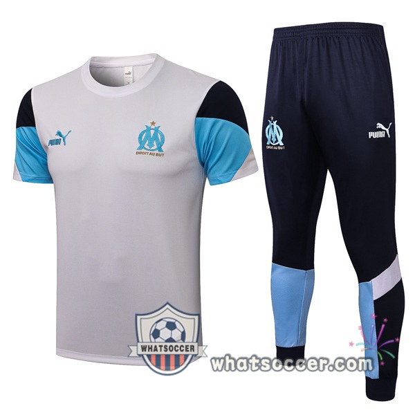Marseille OM Training T-Shirt + Pants White 2021-2022