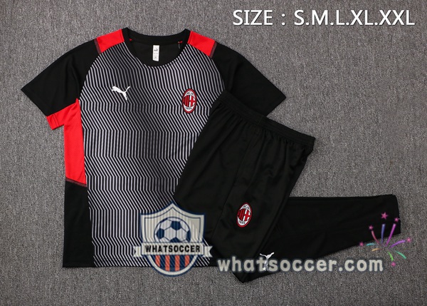 AC Milan Training T-Shirt + Pants Black 2021-2022