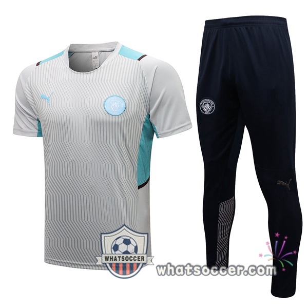Manchester City Training T-Shirt + Pants Gray 2021-2022