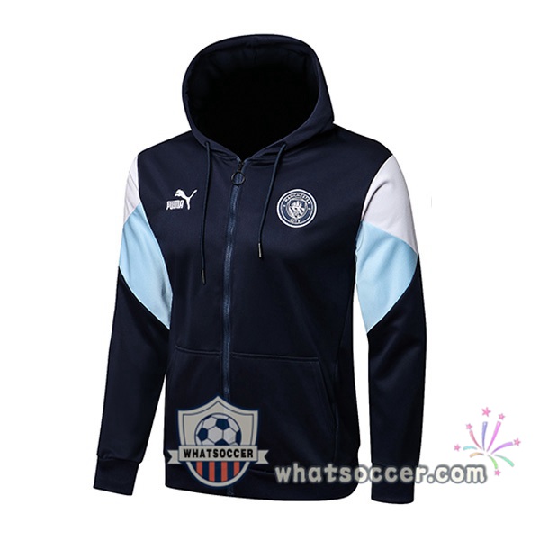 Manchester City Blue Royal Hooded Jacket 2021-2022