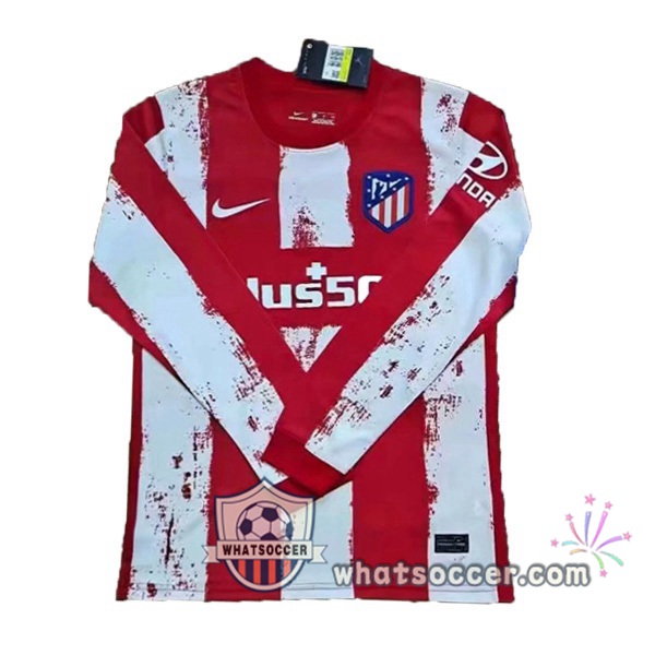 Atletico Madrid Home Long Sleeve Red Soccer Jerseys 2021-2022