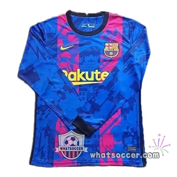 FC Barcelona Third Long Sleeve Blue Soccer Jerseys 2021-2022