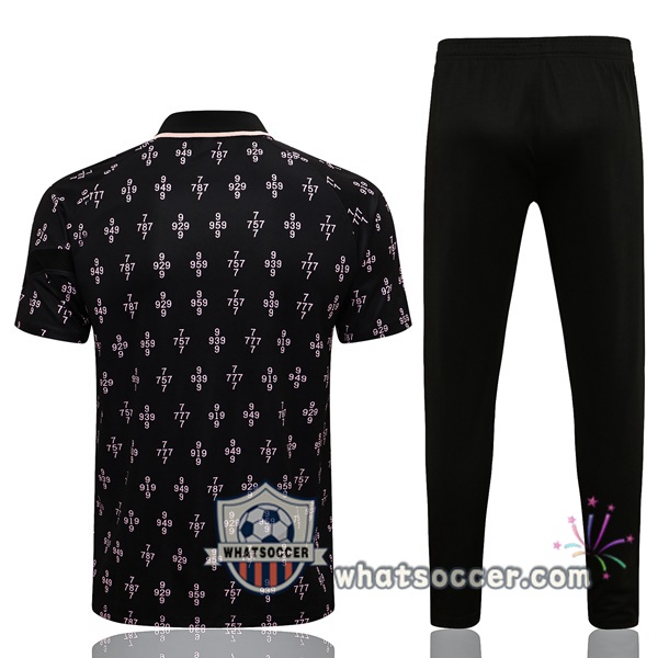 Training Polo Paris PSG + Pants Black 2021-2022